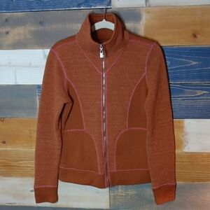 Prana Sweater M Zip-up Pink And Burnt Orange